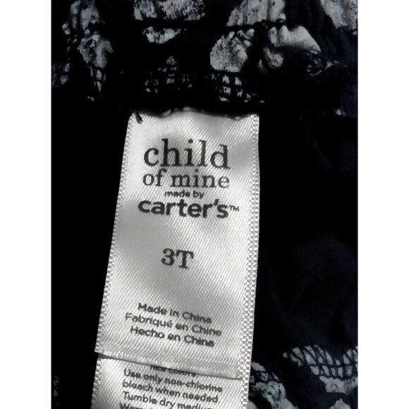 Child Of Mine By Carters Girls 3T Blue & White Patterned Skirt With Pink Bow - Picture 5 of 6